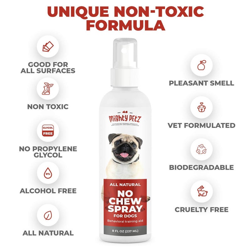 Mighty Petz No Chew Spray for Dogs â€“ Bitter Apple Spray Alternative, Large 8oz. Dog Repellent, Anti Chew Deterrent for Furniture, Chewing. Natural Ingredients, Alcohol Free. Safe on All Surfaces - Image 4